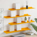 Vegghylle med hylle 4 pcs Sennepsgul 80 x 18 x 2,5 cm vidaXL