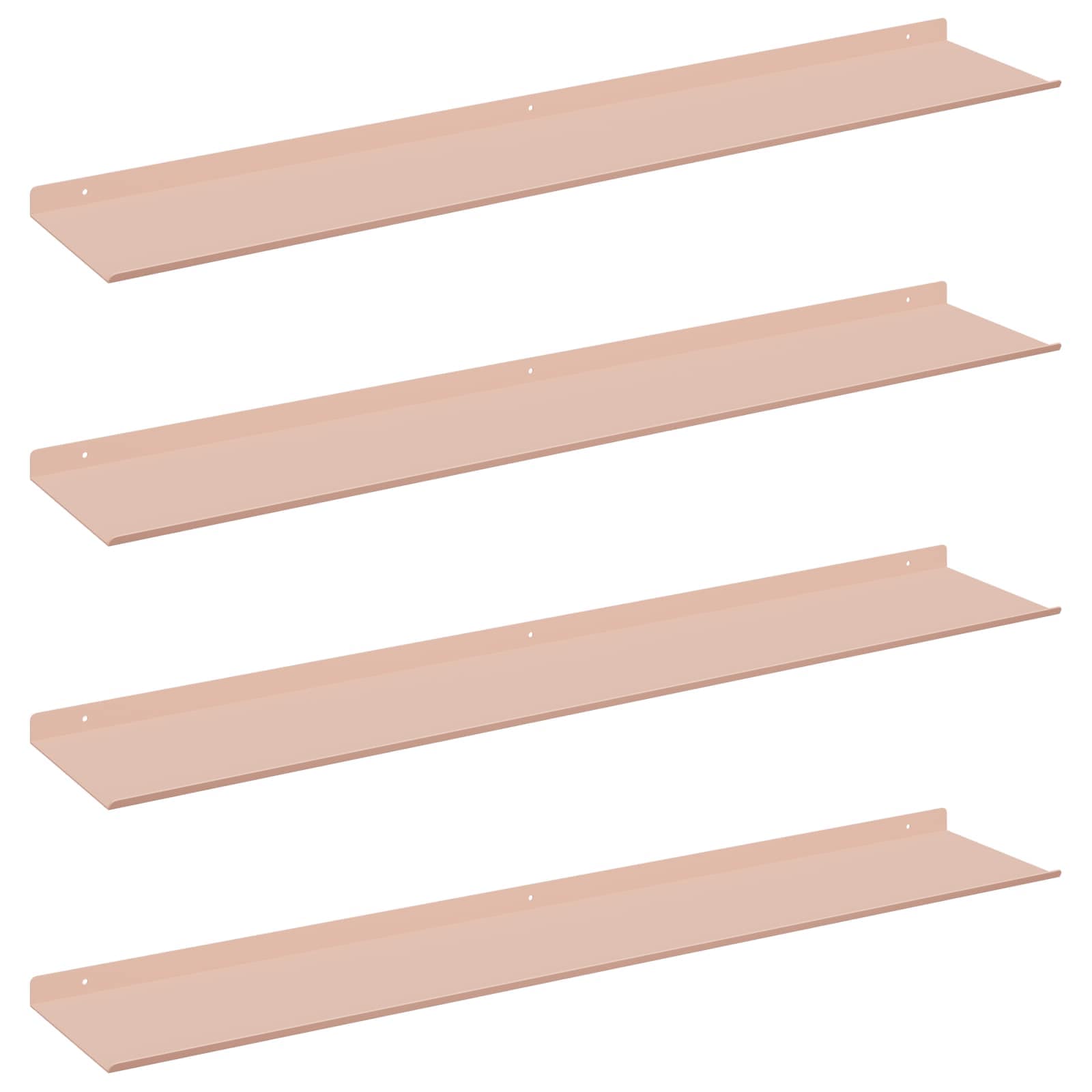 Vegghylle med hylle Veggmontert 4 pcs Rosa 100 x 18 x 2,5 cm vidaXL