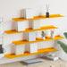 Vegghylle med hylle 4 pcs Sennepsgul 100 x 18 x 2,5 cm vidaXL