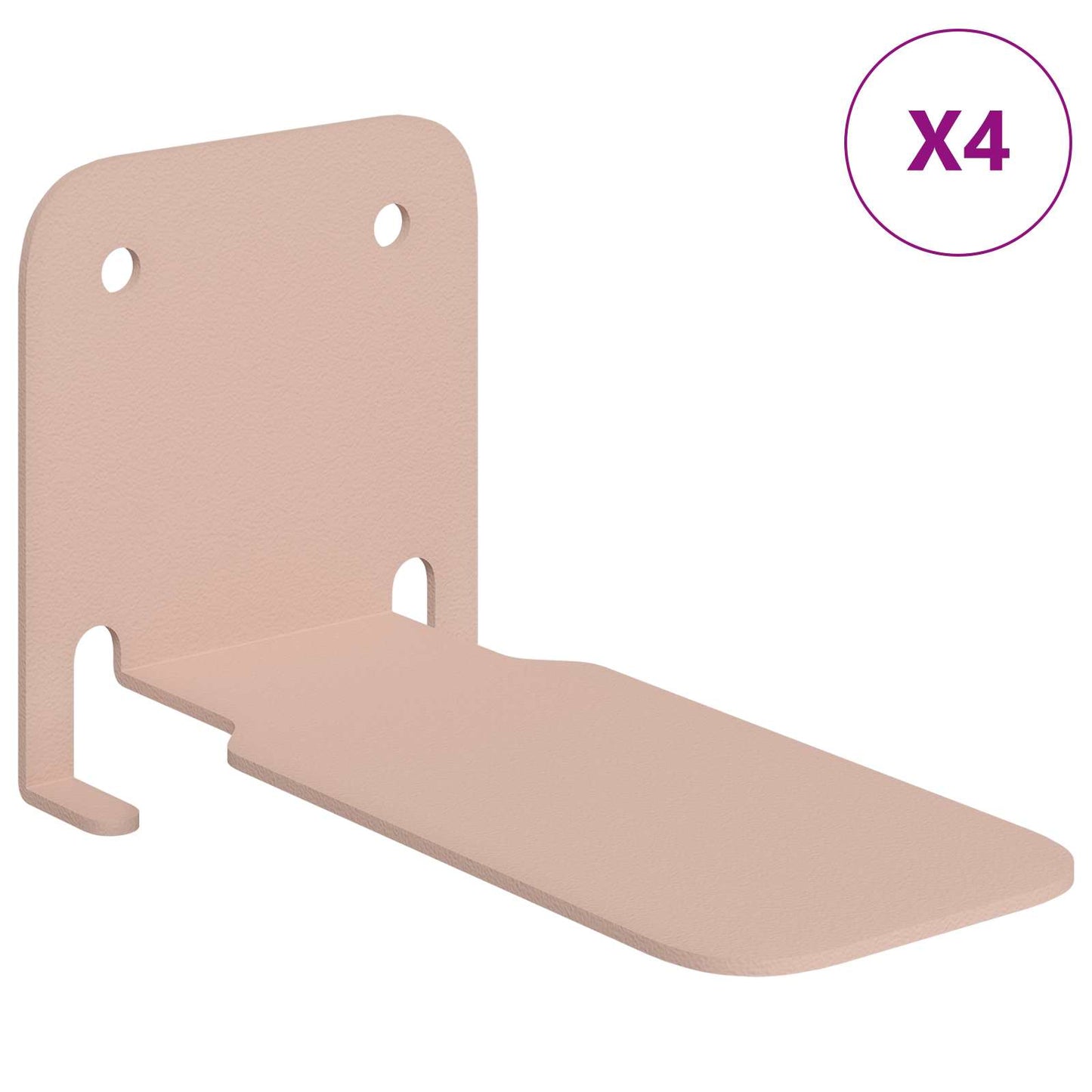 Flytende hylle med hylle 4 pcs Rosa 6 x 10,8 x 6,6 cm