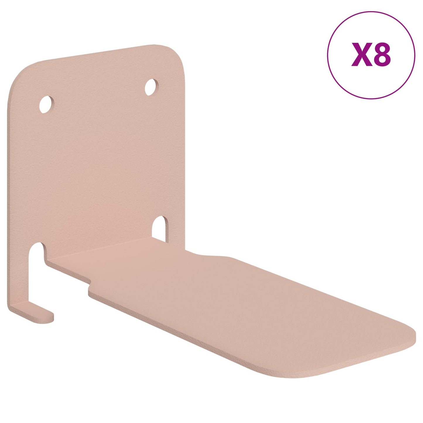 Flytende hylle med hylle 8 pcs Rosa 6 x 10,8 x 6,6 cm