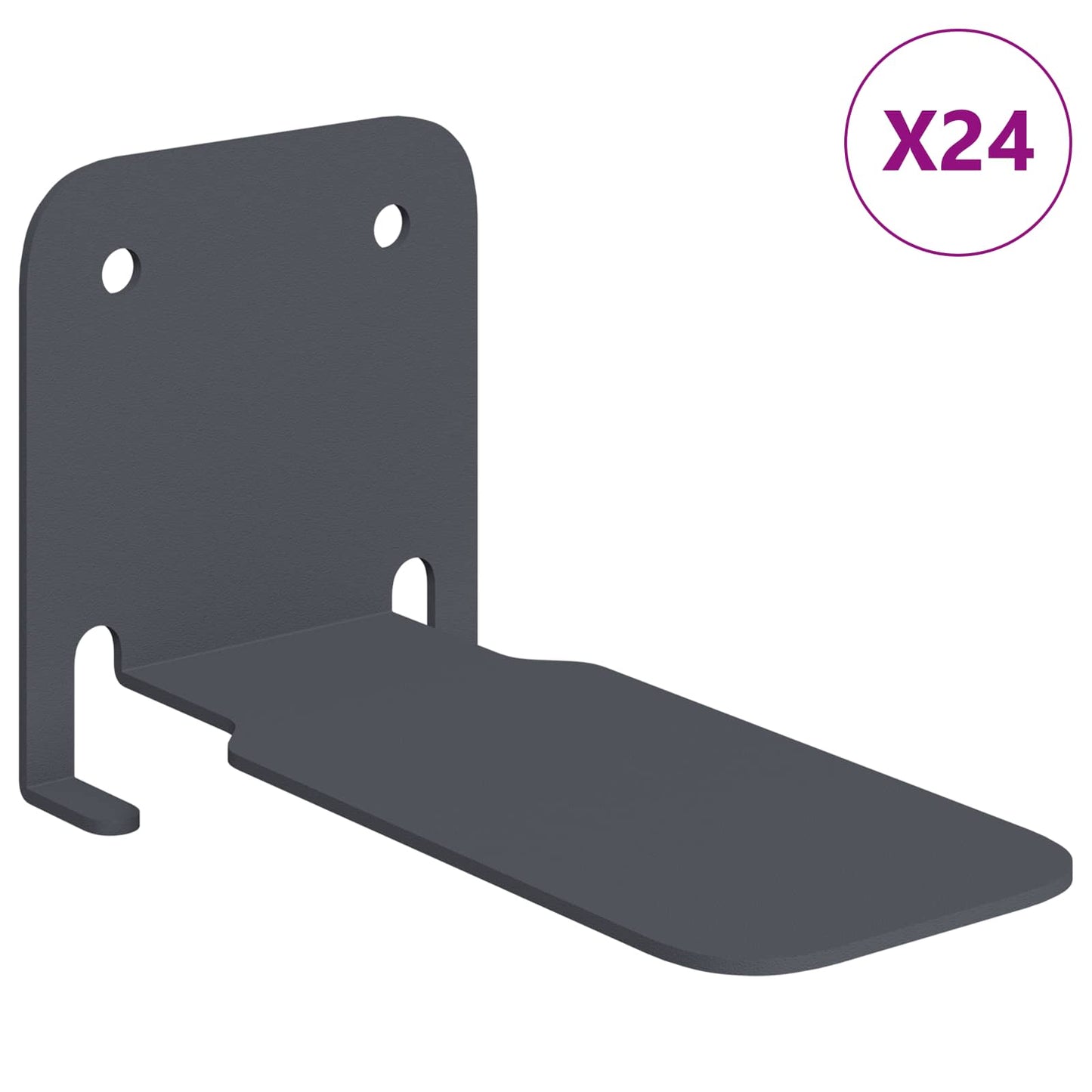 Flytende hylle med hylle 24 pcs Antrasitt 6 x 10,8 x 6,6 cm