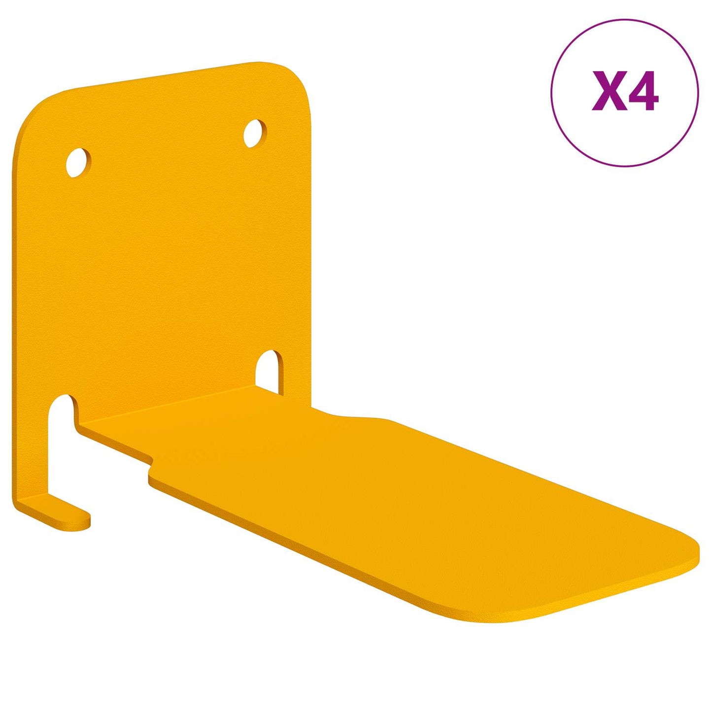 Flytende hylle med hylle 4 pcs Sennepsgul 6 x 10,8 x 6,6 cm