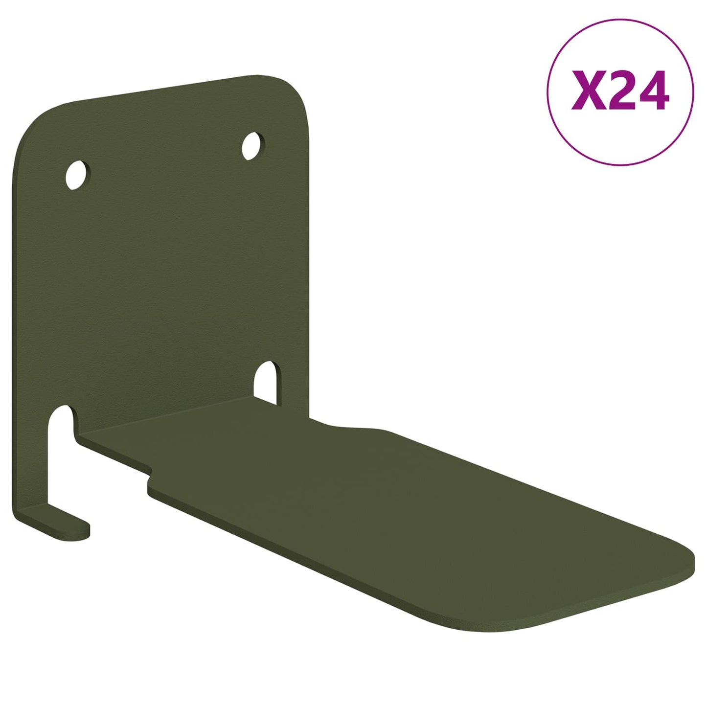 Flytende hylle med hylle 24 pcs Olivengrønn 6 x 10,8 x 6,6 cm