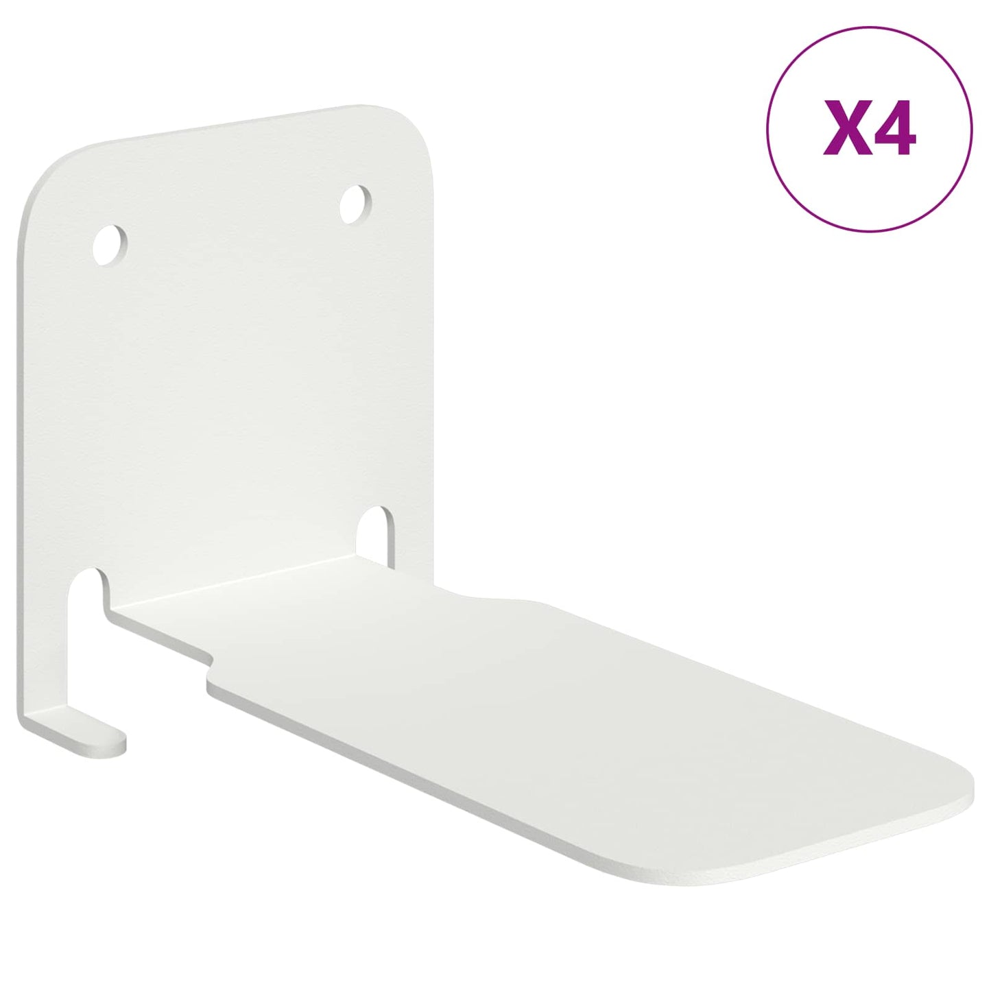 Flytende hylle med hylle 4 pcs Hvit 6 x 10,8 x 6,6 cm