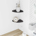 Flytende hylle med hylle med lagring 2 pcs Svart 15 x 15 x 2 cm