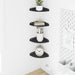 Flytende hylle med hylle med lagring 4 pcs Svart 15 x 15 x 2 cm