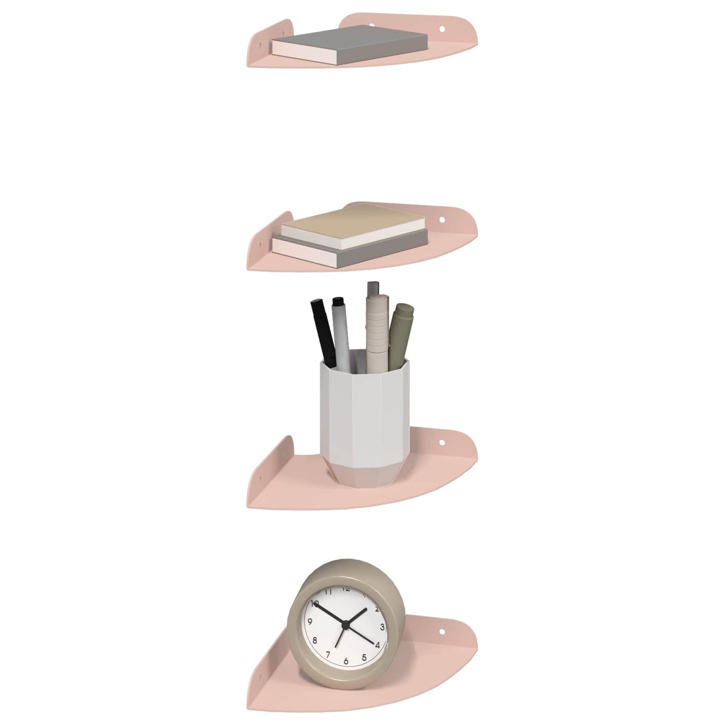 Flytende hylle med hylle med lagring 4 pcs Rosa 15 x 15 x 2 cm