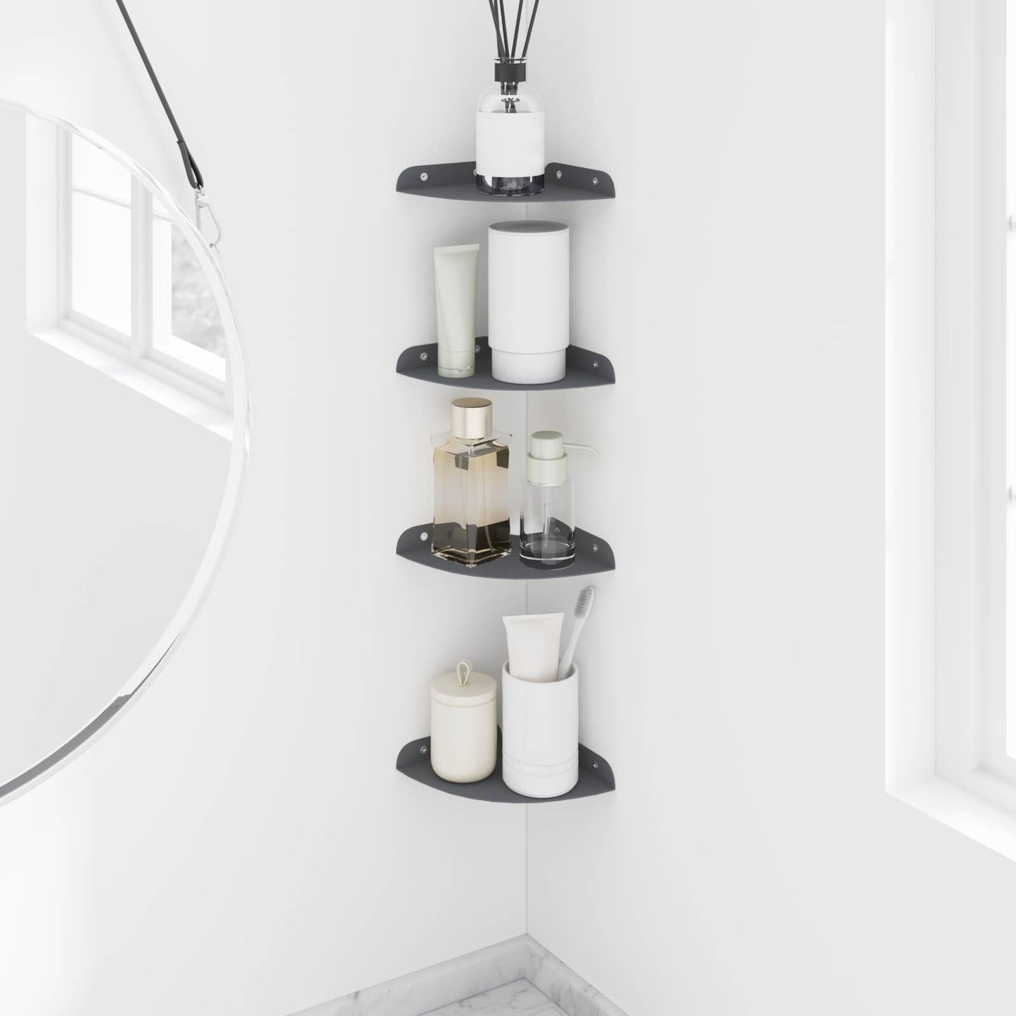 Flytende hylle med hylle 4 pcs Antrasitt 15 x 15 x 2 cm