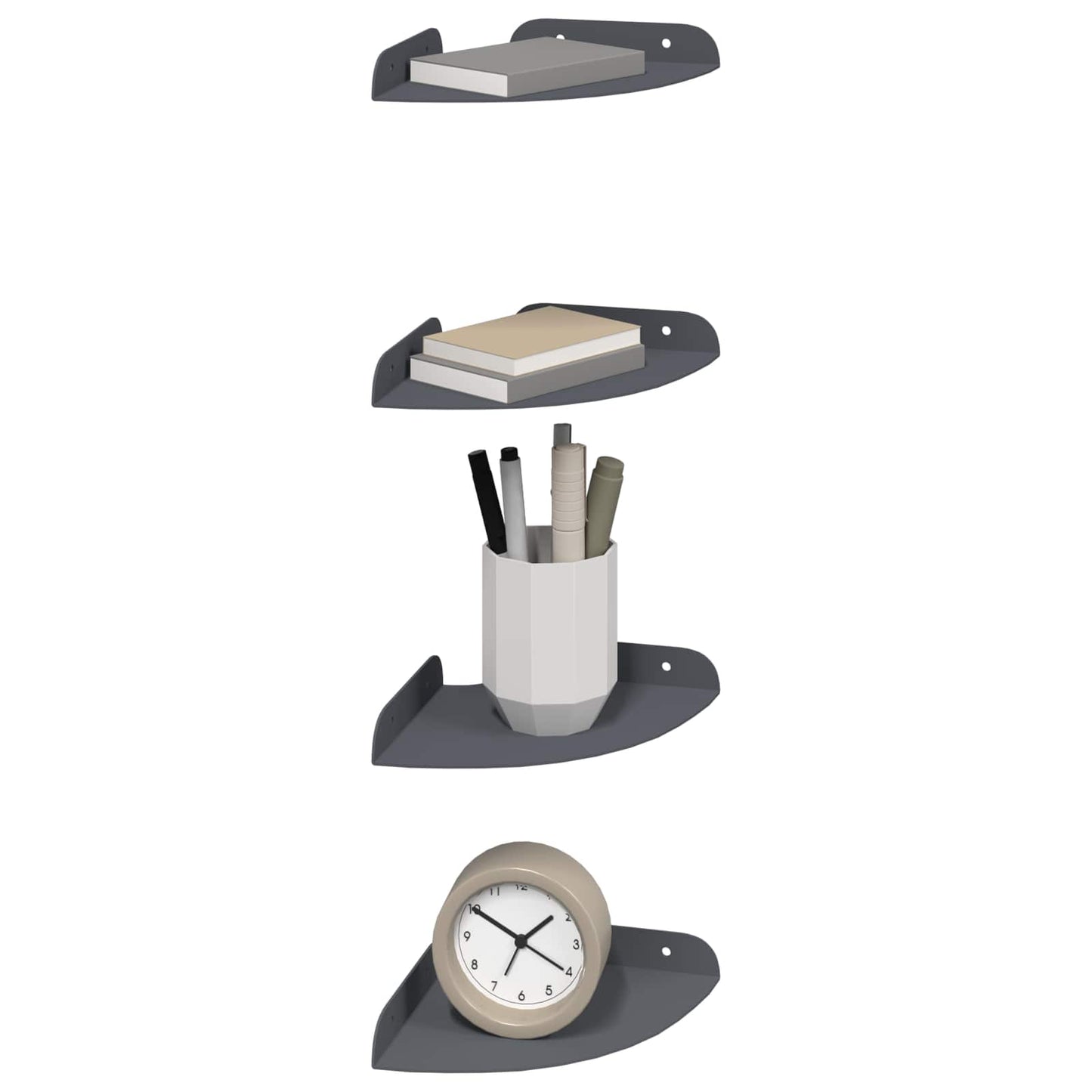 Flytende hylle med hylle 4 pcs Antrasitt 15 x 15 x 2 cm
