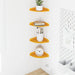Flytende hylle med hylle 4 pcs Sennepsgul 15 x 15 x 2 cm