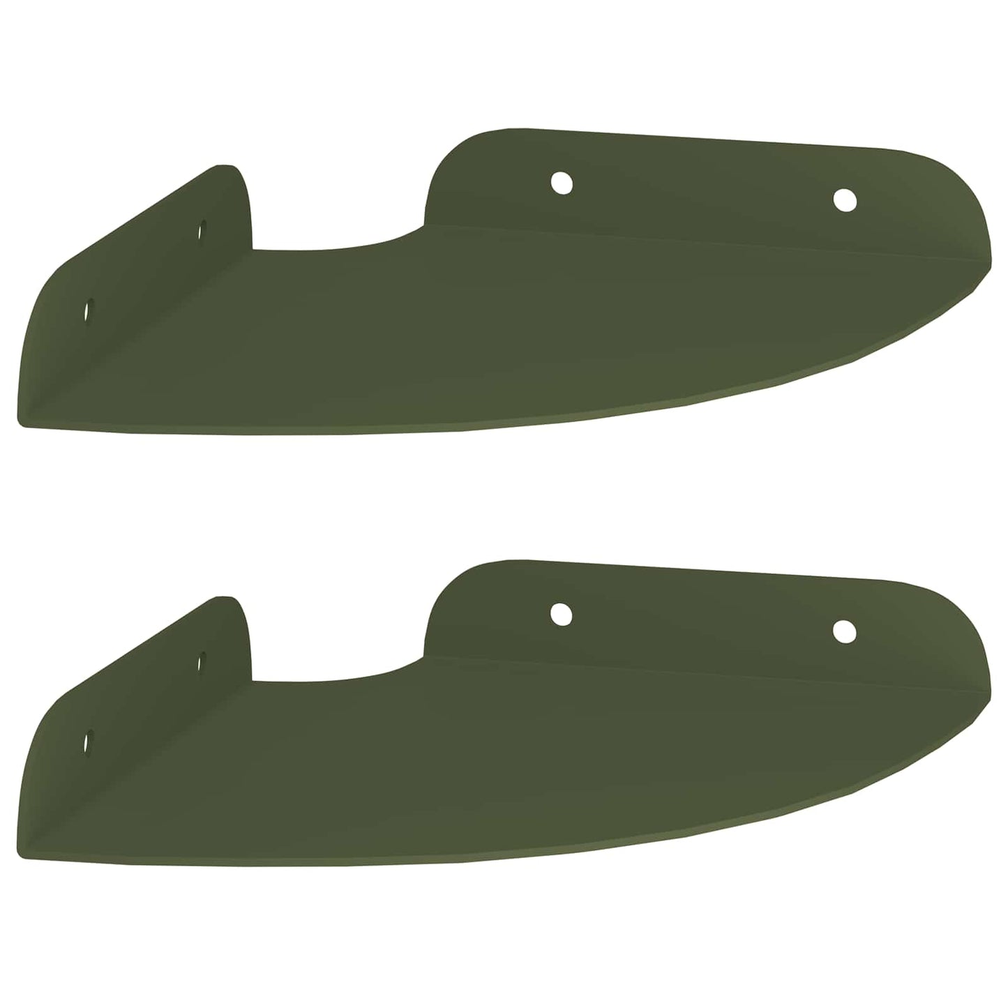 Flytende hylle med hylle 2 pcs Olivengrønn 15 x 15 x 2 cm