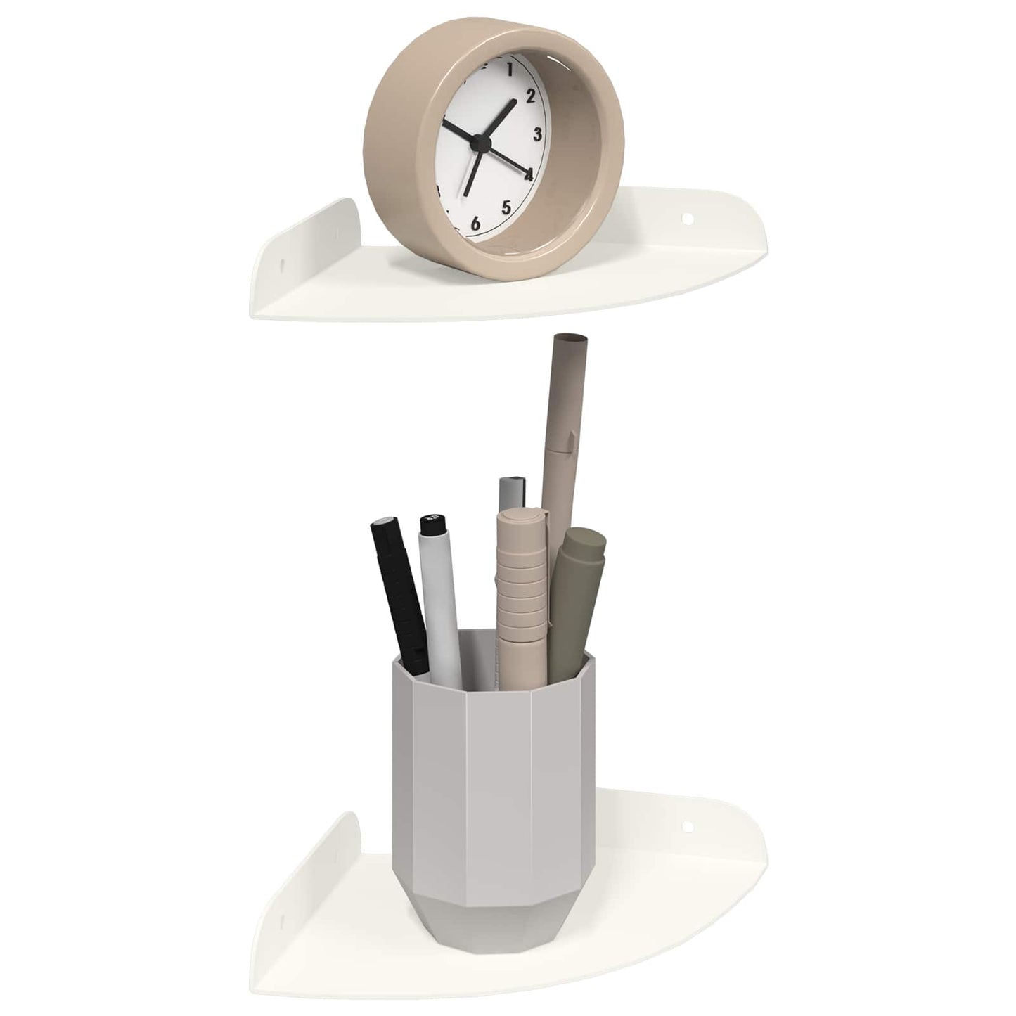 Flytende hylle med hylle med lagring 2 pcs Hvit 15 x 15 x 2 cm