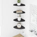 Flytende hylle med hylle med lagring 4 pcs Svart 18 x 18 x 2 cm