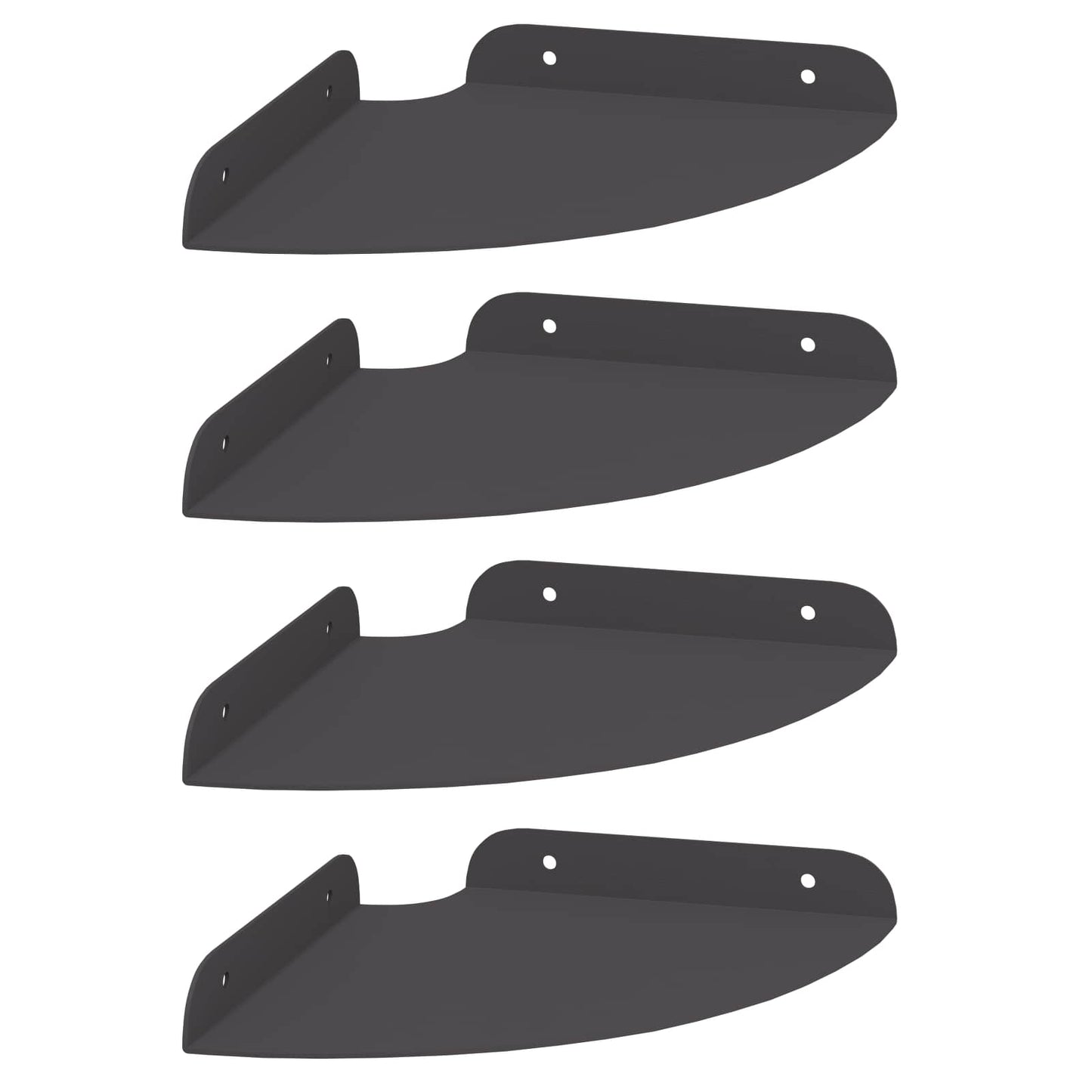 Flytende hylle med hylle med lagring 4 pcs Svart 18 x 18 x 2 cm