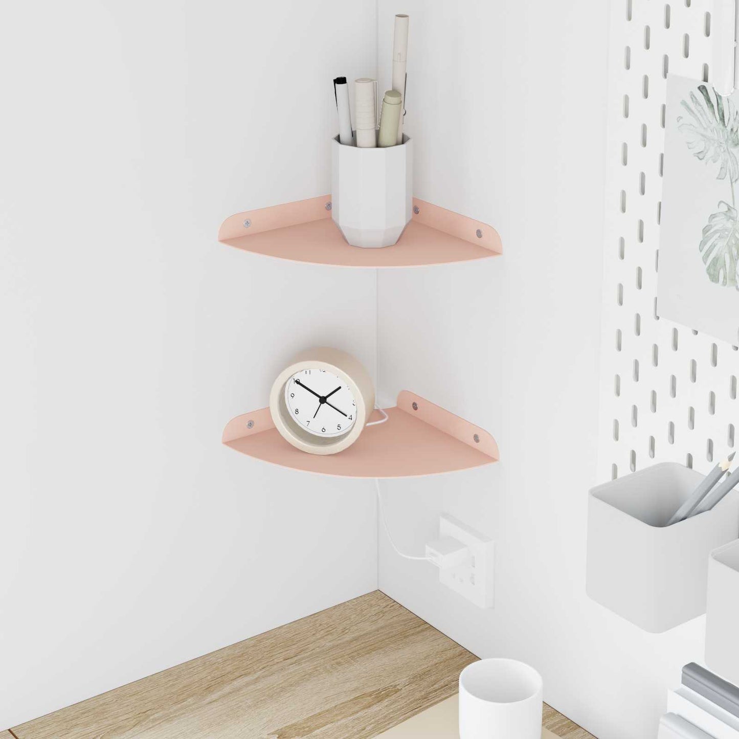 Flytende hylle med hylle med lagring 2 pcs Rosa 18 x 18 x 2 cm