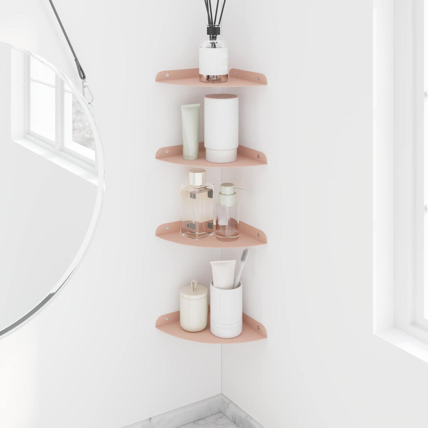Flytende hylle med hylle med lagring 4 pcs Rosa 18 x 18 x 2 cm