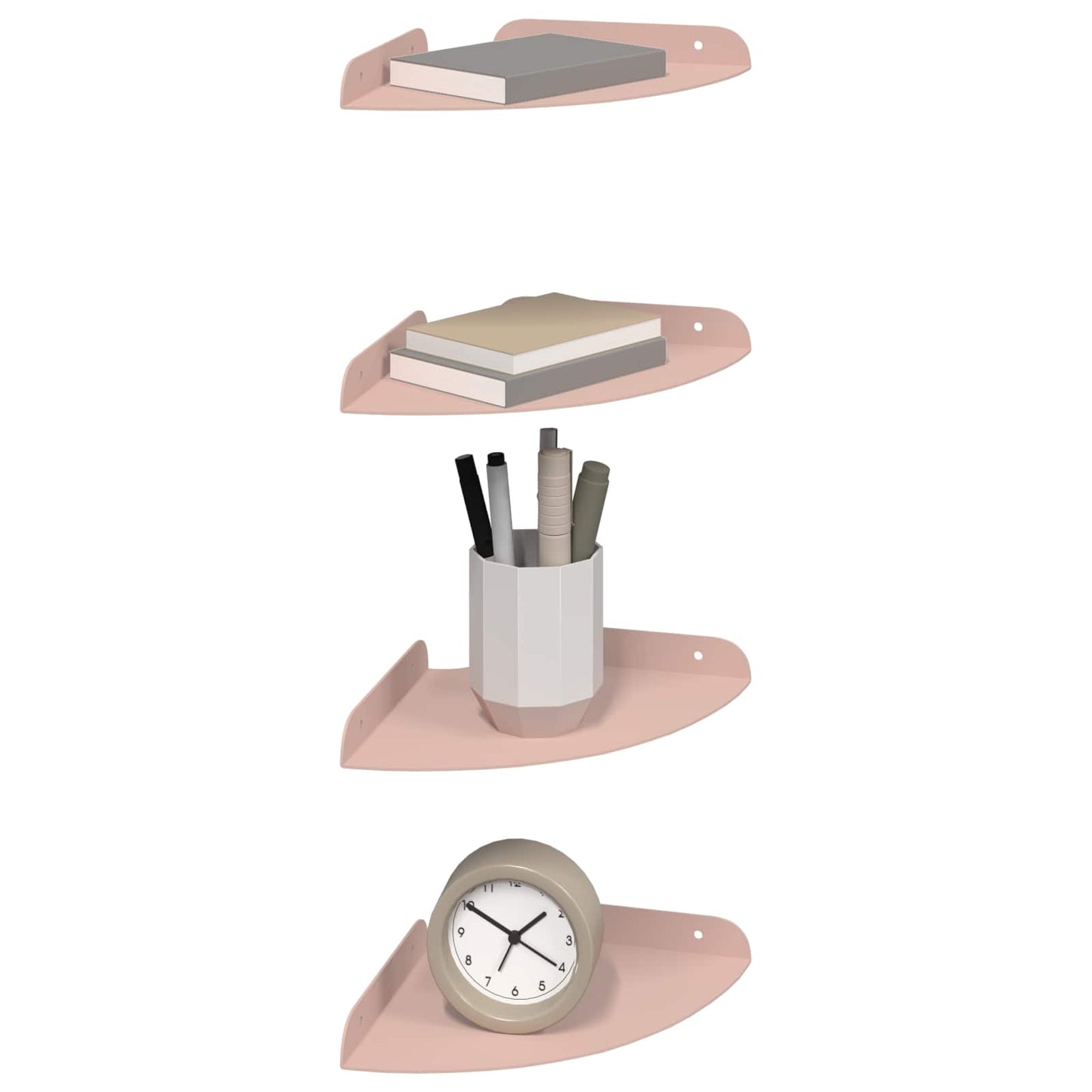 Flytende hylle med hylle med lagring 4 pcs Rosa 18 x 18 x 2 cm