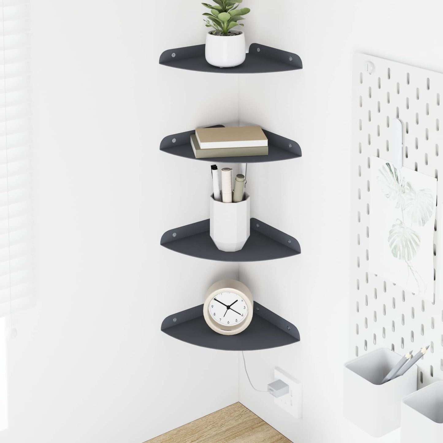 Flytende hylle med hylle 4 pcs Antrasitt 18 x 18 x 2 cm