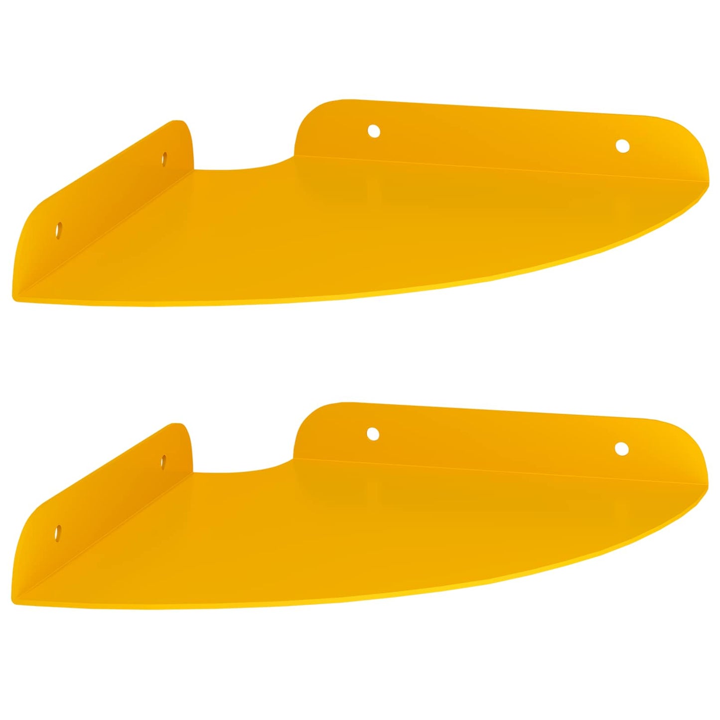 Flytende hylle med hylle 2 pcs Sennepsgul 18 x 18 x 2 cm