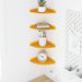 Flytende hylle med hylle 4 pcs Sennepsgul 18 x 18 x 2 cm
