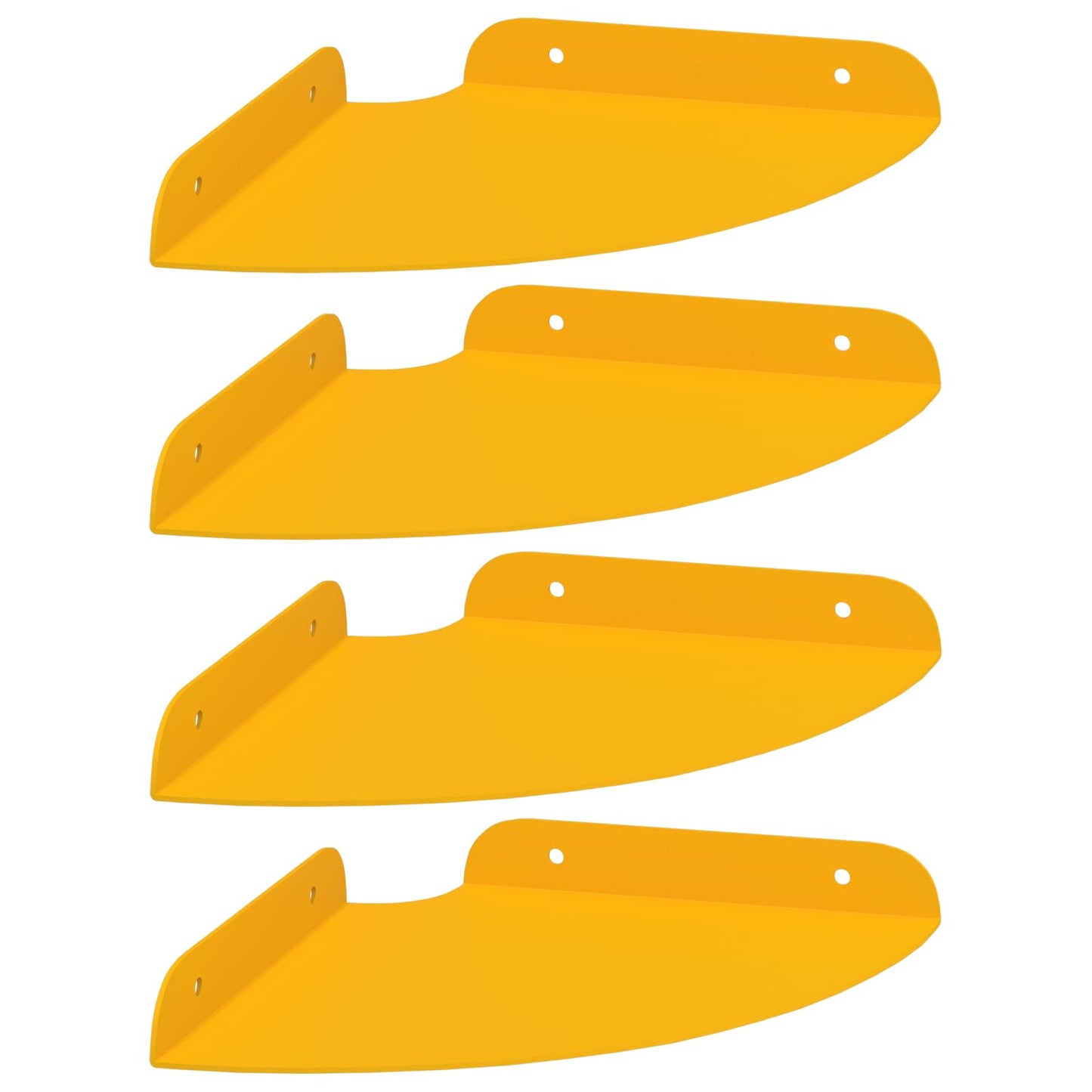 Flytende hylle med hylle 4 pcs Sennepsgul 18 x 18 x 2 cm