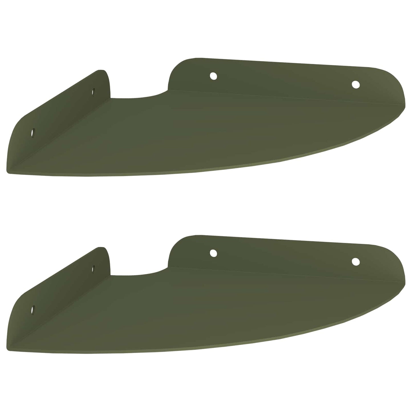 Flytende hylle med hylle 2 pcs Olivengrønn 18 x 18 x 2 cm