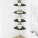 Flytende hylle med hylle 4 pcs Olivengrønn 18 x 18 x 2 cm