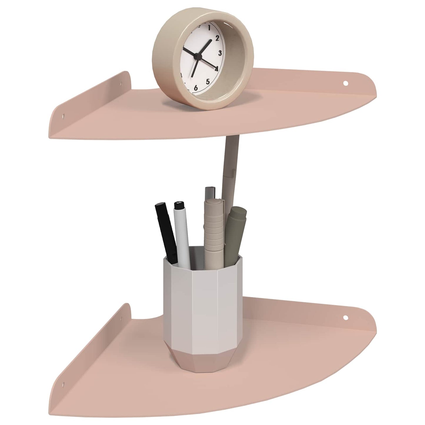 Flytende hylle med hylle med lagring 2 pcs Rosa 24 x 24 x 2 cm