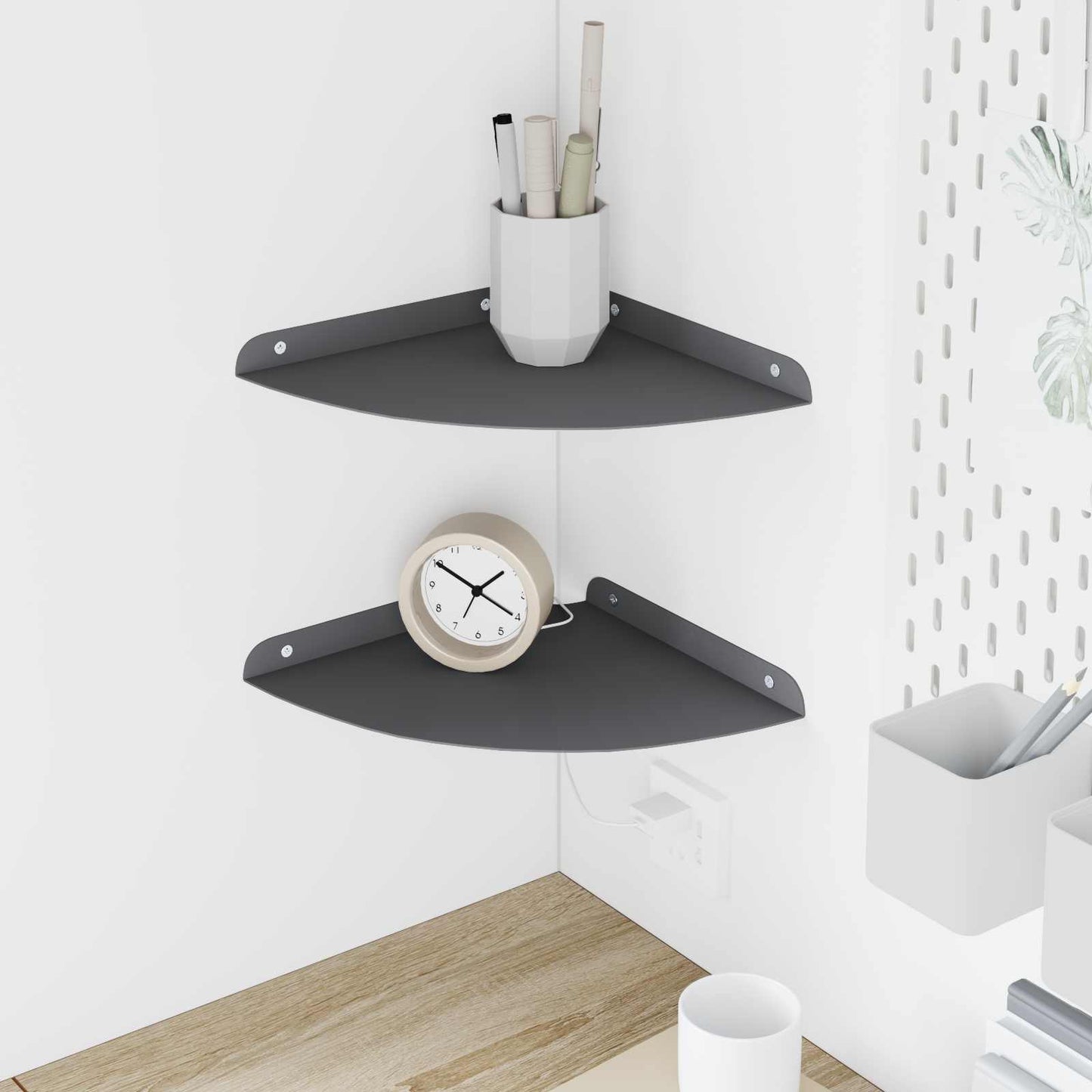Flytende hylle med hylle 2 pcs Antrasitt 24 x 24 x 2 cm