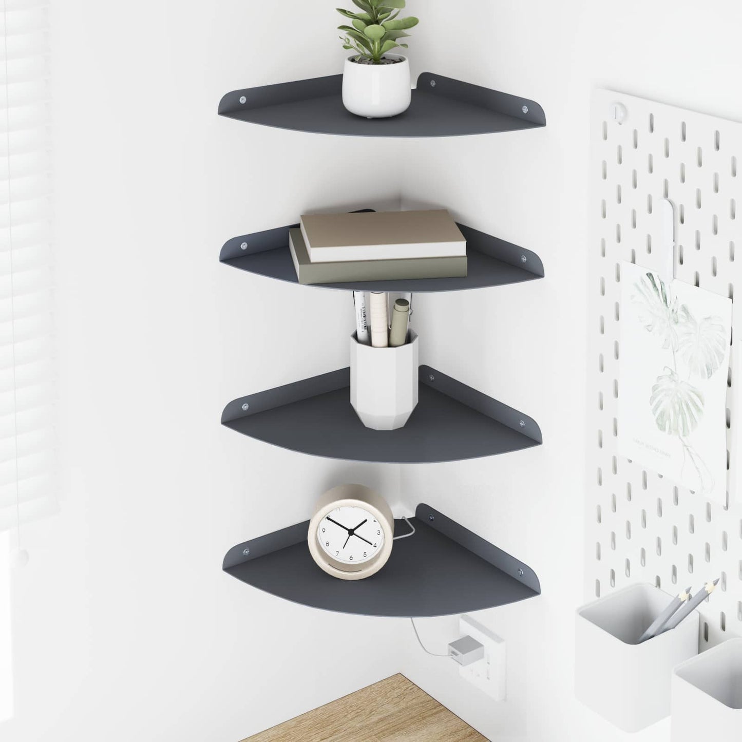 Flytende hylle med hylle 4 pcs Antrasitt 24 x 24 x 2,3 cm