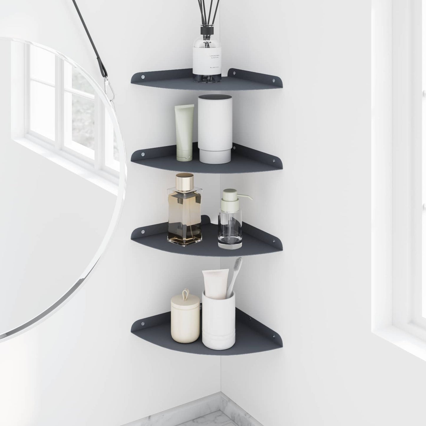 Flytende hylle med hylle 4 pcs Antrasitt 24 x 24 x 2,3 cm