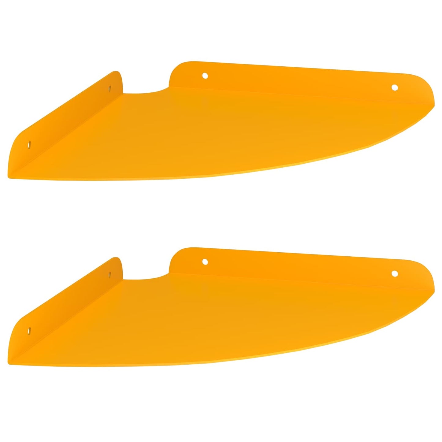 Flytende hylle med hylle 2 pcs Sennepsgul 24 x 24 x 2 cm