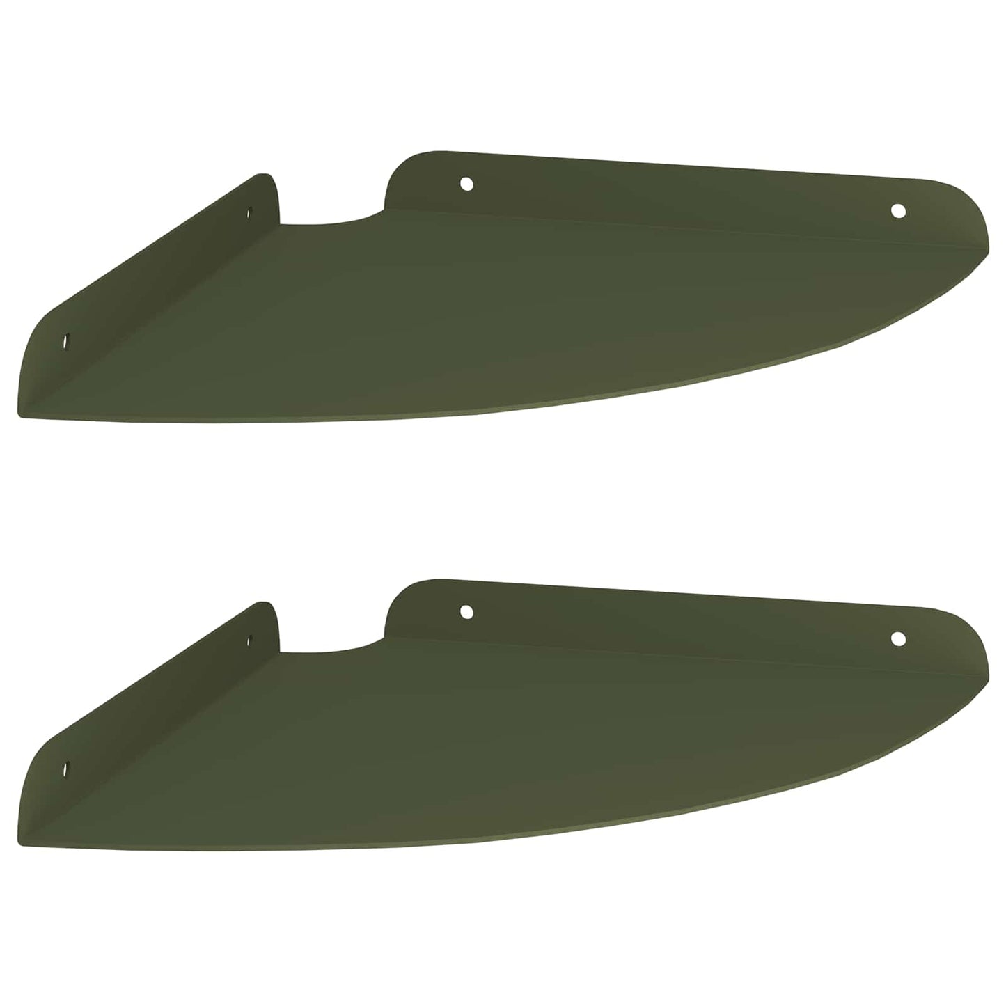 Flytende hylle med hylle 2 pcs Olivengrønn 24 x 24 x 2 cm