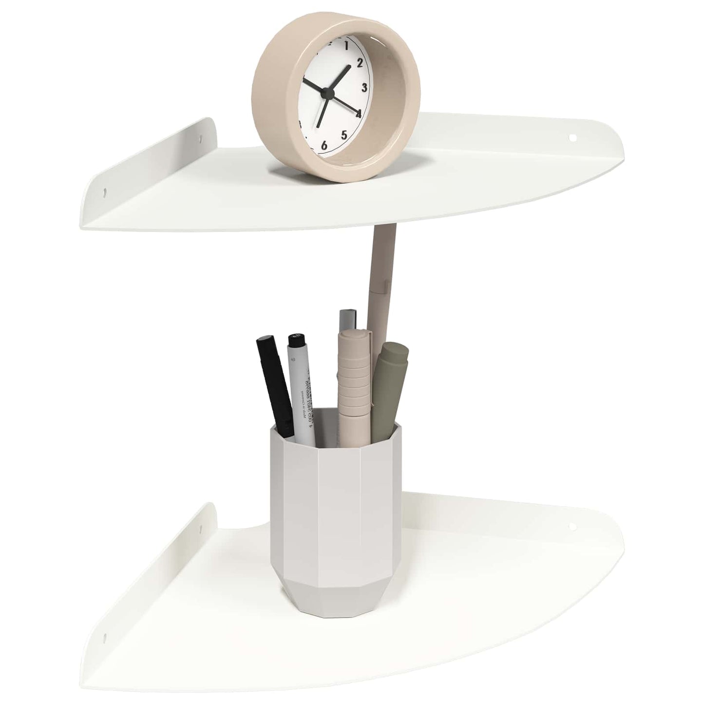 Flytende hylle med hylle med lagring 2 pcs Hvit 24 x 24 x 2 cm