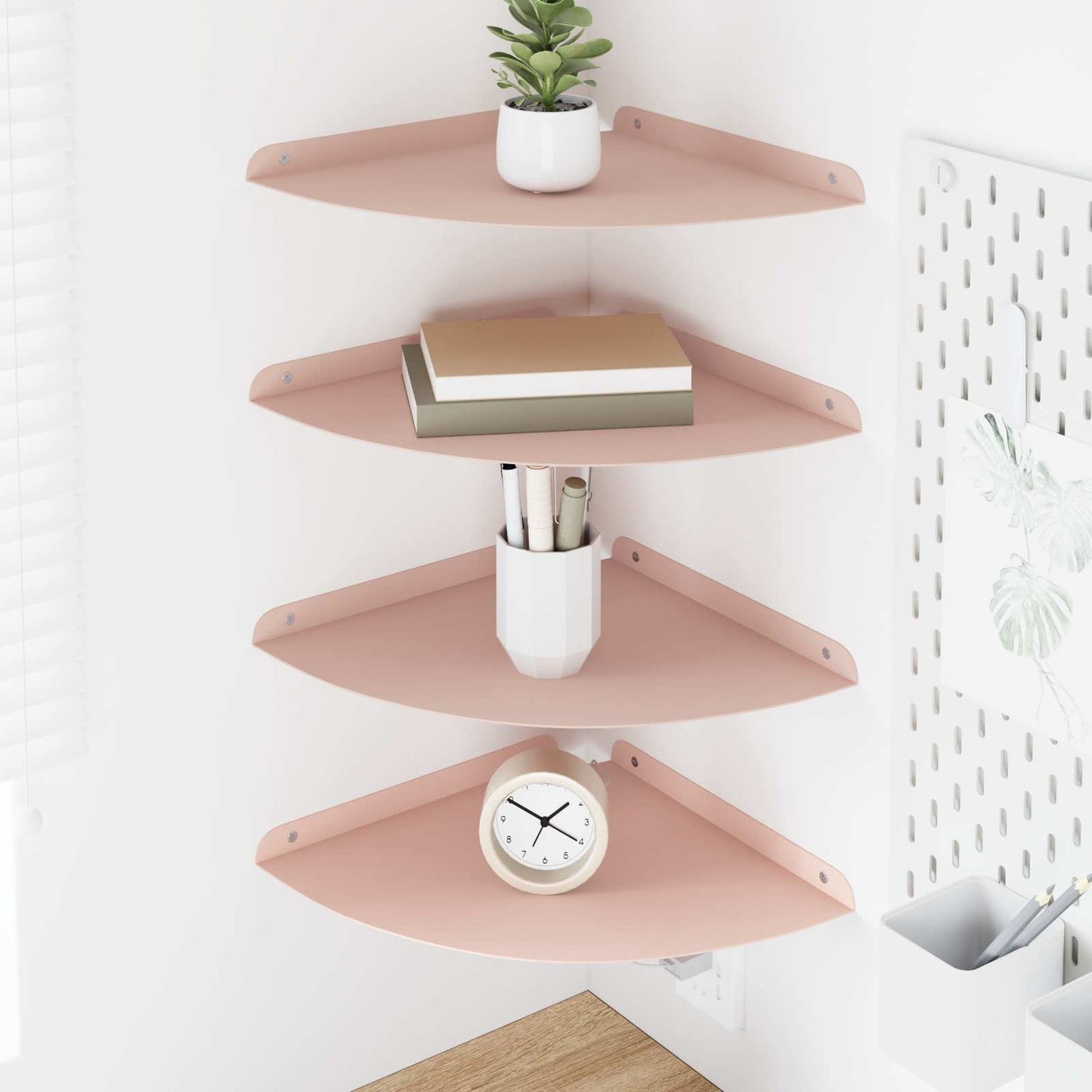Flytende hylle med hylle med lagring 4 pcs Rosa 30 x 30 x 2 cm