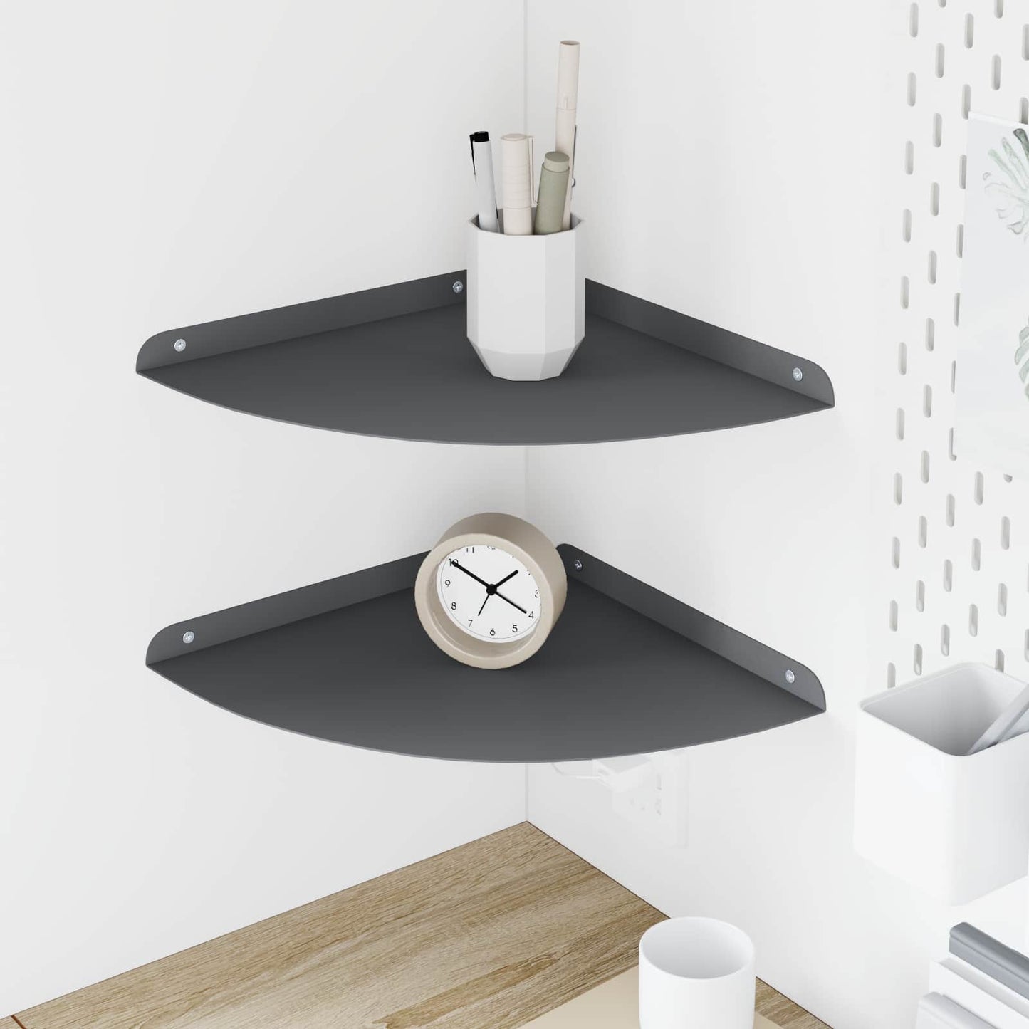 Flytende hylle med hylle 2 pcs Antrasitt 30 x 30 x 2 cm