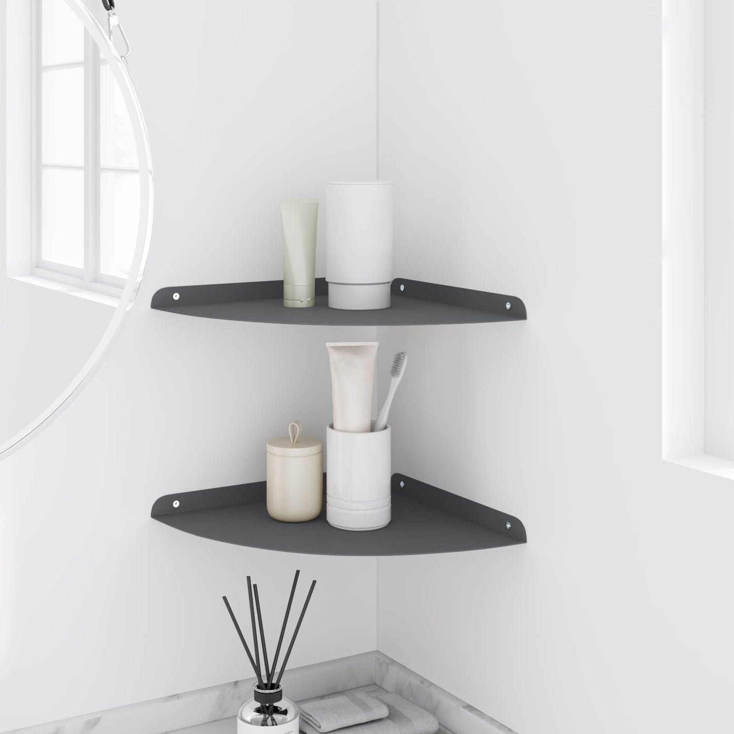 Flytende hylle med hylle 2 pcs Antrasitt 30 x 30 x 2 cm