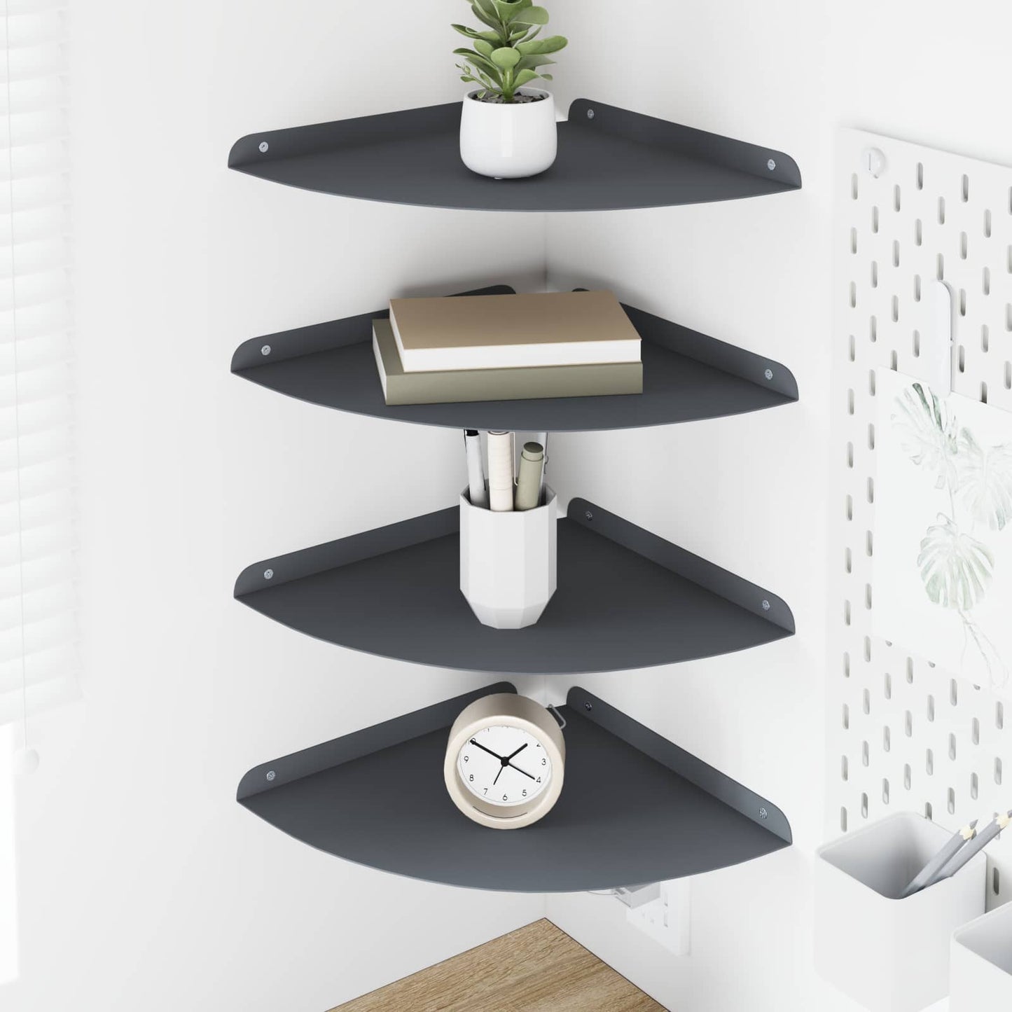 Flytende hylle med hylle 4 pcs Antrasitt 30 x 30 x 2 cm