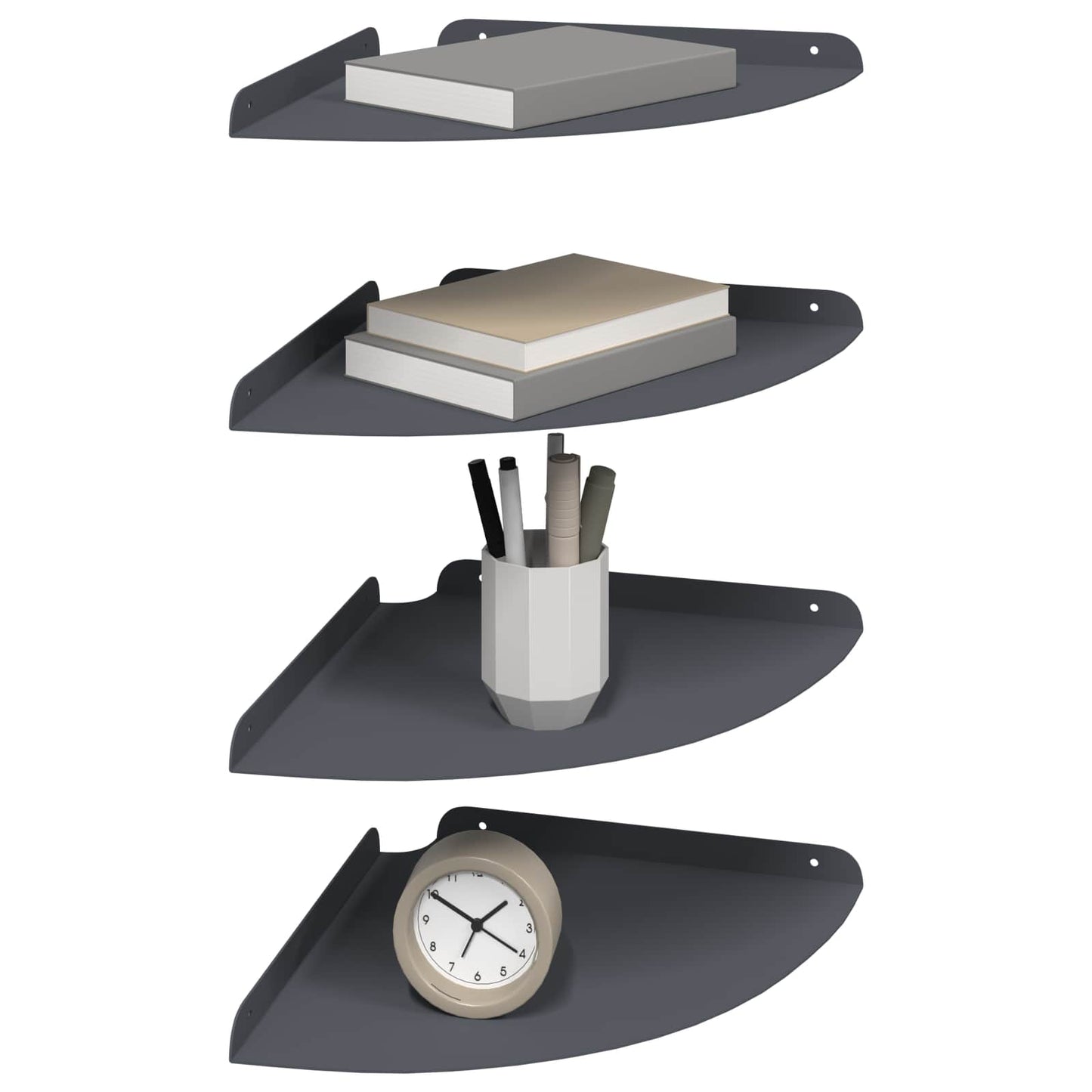 Flytende hylle med hylle 4 pcs Antrasitt 30 x 30 x 2 cm