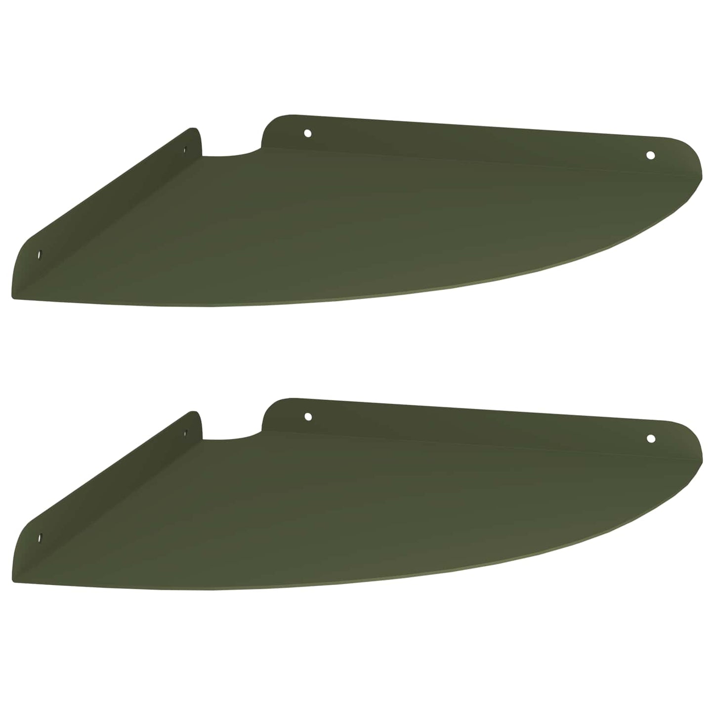 Flytende hylle med hylle 2 pcs Olivengrønn 30 x 30 x 2 cm