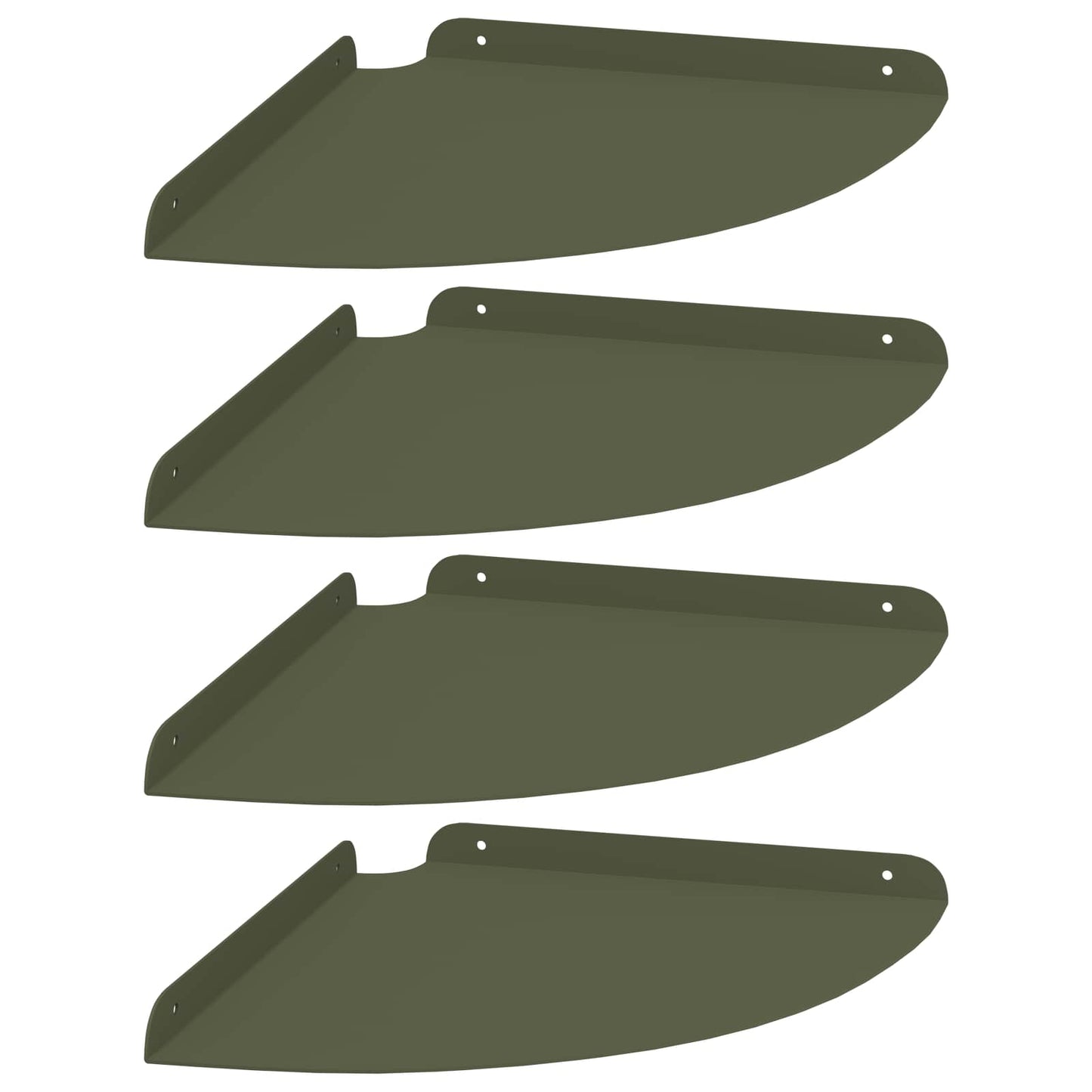 Flytende hylle med hylle 4 pcs Olivengrønn 30 x 30 x 2 cm