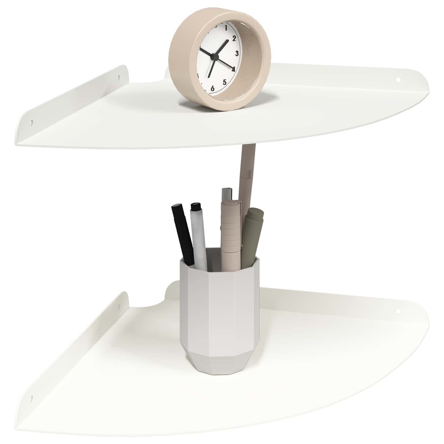 Flytende hylle med hylle med lagring 2 pcs Hvit 30 x 30 x 2 cm