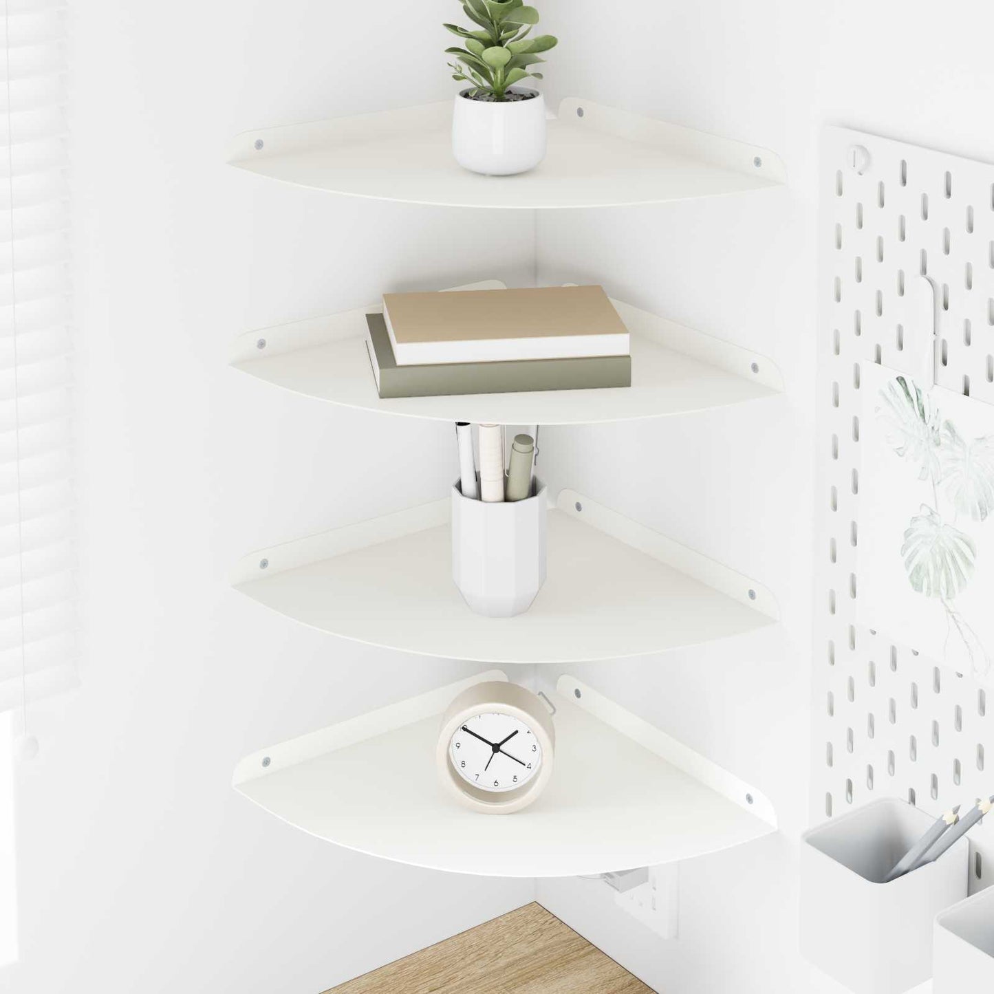 Flytende hylle med hylle med lagring 4 pcs Hvit 30 x 30 x 2 cm