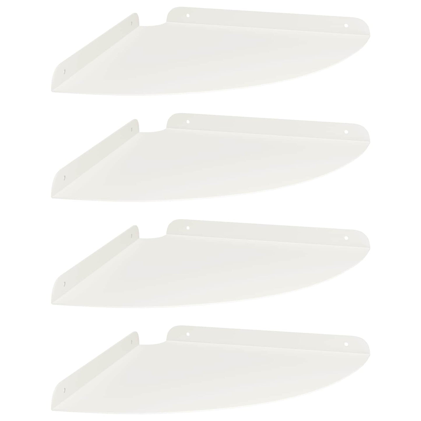 Flytende hylle med hylle med lagring 4 pcs Hvit 30 x 30 x 2 cm