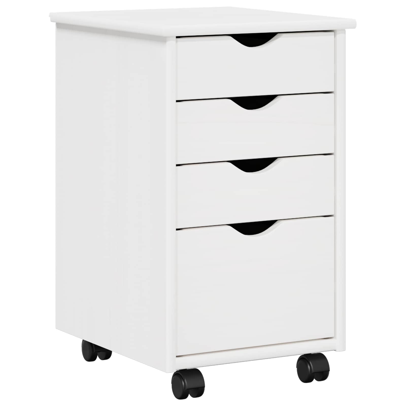 Rullende skap med hjul Hvit 34 x 39 x 56 cm Massiv furu vidaXL