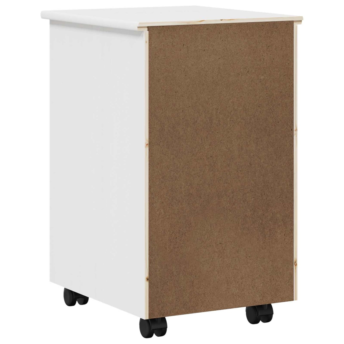 Rullende skap med hjul Hvit 34 x 39 x 56 cm Massiv furu vidaXL