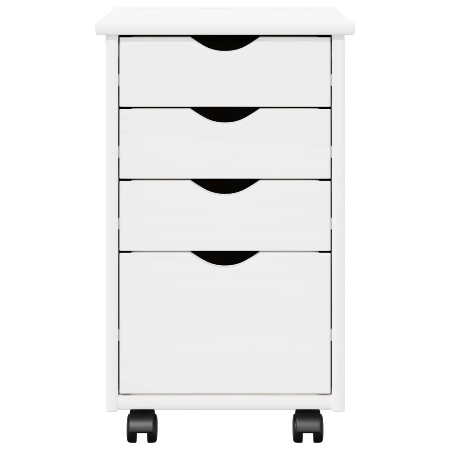 Rullende skap med hjul Hvit 34 x 39 x 56 cm Massiv furu vidaXL