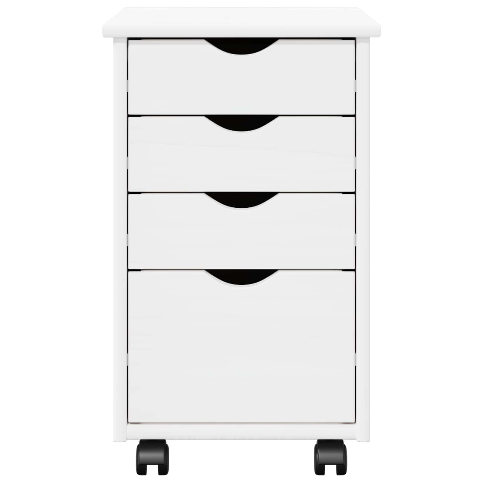 Rullende skap med hjul Hvit 34 x 39 x 56 cm Massiv furu vidaXL