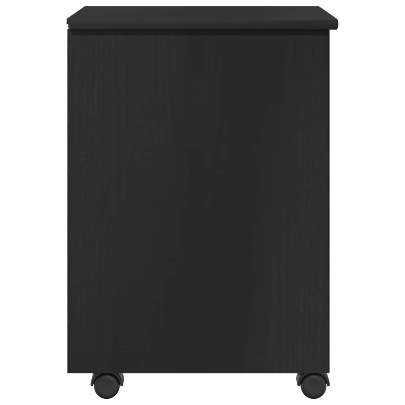 Rullende skap med hjul Svart 34 x 39 x 56 cm Massiv furu vidaXL